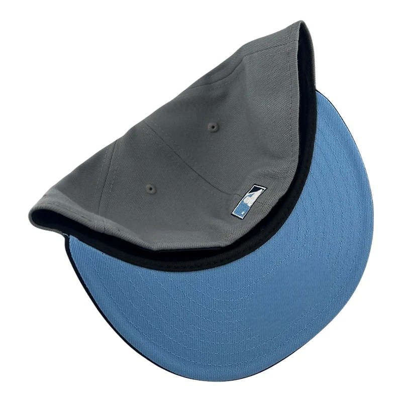 Los Angeles Dodgers Gray and Navy 75th World Series Patch Light Blue UV New Era 59FIFTY Fitted Hat