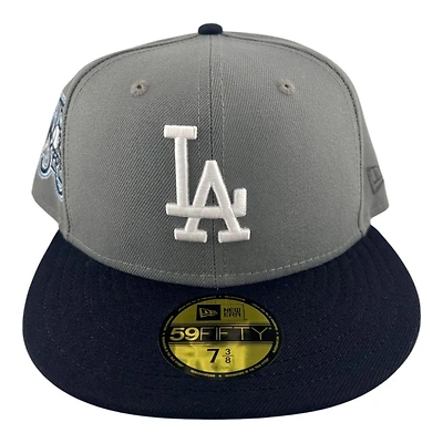 Los Angeles Dodgers Gray and Navy 75th World Series Patch Light Blue UV New Era 59FIFTY Fitted Hat