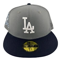 Los Angeles Dodgers Gray and Navy 75th World Series Patch Light Blue UV New Era 59FIFTY Fitted Hat