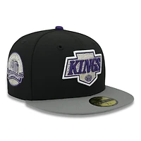 Los Angeles Kings Black and Gray 40th Anniversrary Patch Purple UV NHL New Era 59FIFTY Fitted Hat