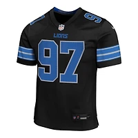 Youth Detroit Lions Aidan Hutchinson Alternate Black Nike Game Jersey