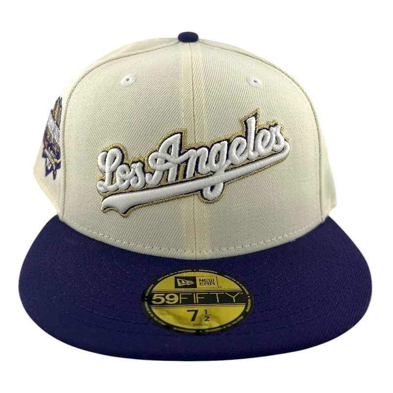 Los Angeles Dodgers Chrome and Purple "LA Hoops Collection" 40th Anniversary Patch Gray UV New Era 59FIFTY Fitted Hat