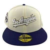 Los Angeles Dodgers Chrome and Purple "LA Hoops Collection" 40th Anniversary Patch Gray UV New Era 59FIFTY Fitted Hat