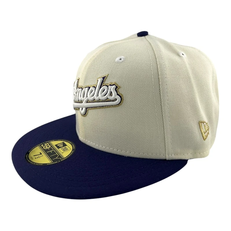 Los Angeles Dodgers Chrome and Purple "LA Hoops Collection" 40th Anniversary Patch Gray UV New Era 59FIFTY Fitted Hat