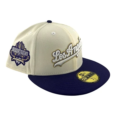 Los Angeles Dodgers Chrome and Purple "LA Hoops Collection" 40th Anniversary Patch Gray UV New Era 59FIFTY Fitted Hat