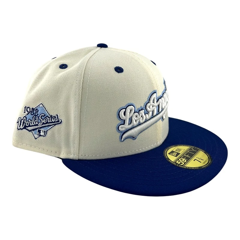 Los Angeles Dodgers Chrome and Royal Blue "LA Hoops Collection" 1988 World Series Patch Gray UV New Era 59FIFTY Fitted Hat