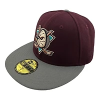 Anaheim Ducks Maroon and Gray 30th Anniversary Patch UV NHL New Era 59FIFTY Fitted Hat