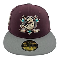 Anaheim Ducks Maroon and Gray 30th Anniversary Patch UV NHL New Era 59FIFTY Fitted Hat
