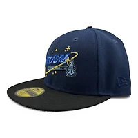 Atlanta Braves Navy and Black Star Galaxy Cappy 2000 ASG Patch Pink UV New Era 59FIFTY Fitted Hat