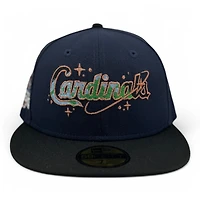 St. Louis Cardinals Navy and Black Star Galaxy Cappy 2006 WS Champs Patch Pink UV New Era 59FIFTY Fitted Hat
