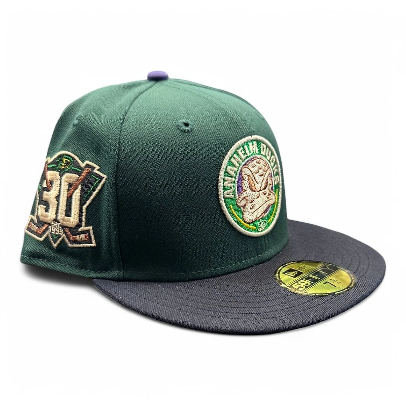Anaheim Ducks Green Two Tone Cappy 30th Anni Patch Gray UV New Era 59FIFTY Fitted Hat