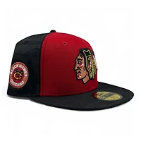 Chicago Blackhawks Red and Black Camo Cappy Alternate Logo Patch Gray UV New Era 59FIFTY Fitted Hat