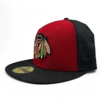 Chicago Blackhawks Red and Black Camo Cappy Alternate Logo Patch Gray UV New Era 59FIFTY Fitted Hat