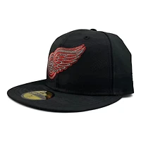 Detroit Red Wings Black Camo Cappy 2008 Stanley Cup Champs Patch Gray UV New Era 59FIFTY Fitted Hat