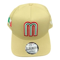 Mexico Vegas Gold with Mexico Flag Patch New Era 9FIFTY A-Frame Snapback Hat