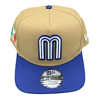Mexico Khaki Brown and Royal with Mexico Flag Patch New Era 9FIFTY A-Frame Snapback Hat