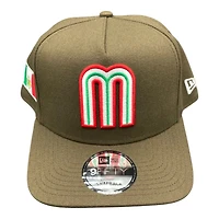 Mexico Walnut Brown with Mexico Flag Patch New Era 9FIFTY A-Frame Snapback Hat