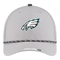 Philadelphia Eagles Gray Super Bowl LIX Opening Night New Era 9FORTY Adjustable Hat