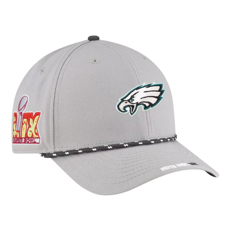 Philadelphia Eagles Gray Super Bowl LIX Opening Night New Era 9FORTY Adjustable Hat