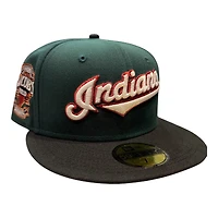 Cleveland Indians Green and Black Jacobs Field Patch Gray UV New Era 59FIFTY Fitted Hat