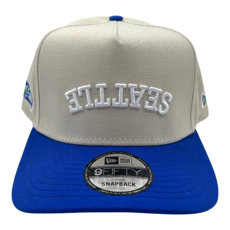 Seattle Seahawks Gray and Royal Blue Upside Down Seattle New Era 9FIFTY A-Frame Snapback Hat