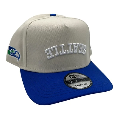 Seattle Seahawks Gray and Royal Blue Upside Down Seattle New Era 9FIFTY A-Frame Snapback Hat