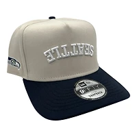 Seattle Seahawks Gray and Navy Upside Down Seattle Seahawks Patch New Era 9FIFTY A-Frame Snapback Hat