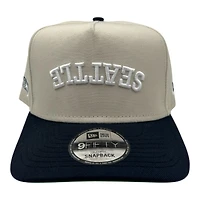 Seattle Seahawks Gray and Navy Upside Down Seattle Seahawks Patch New Era 9FIFTY A-Frame Snapback Hat