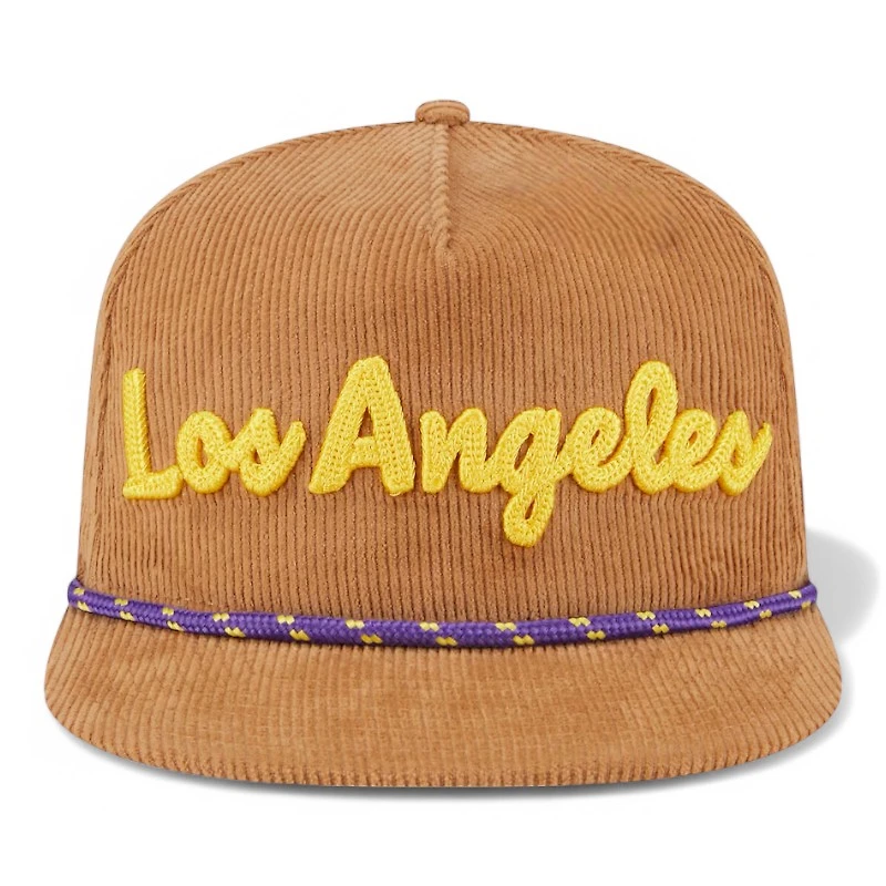 Los Angeles Lakers Victory Grove Corduroy Golfer Hat New Era Snapback Hat