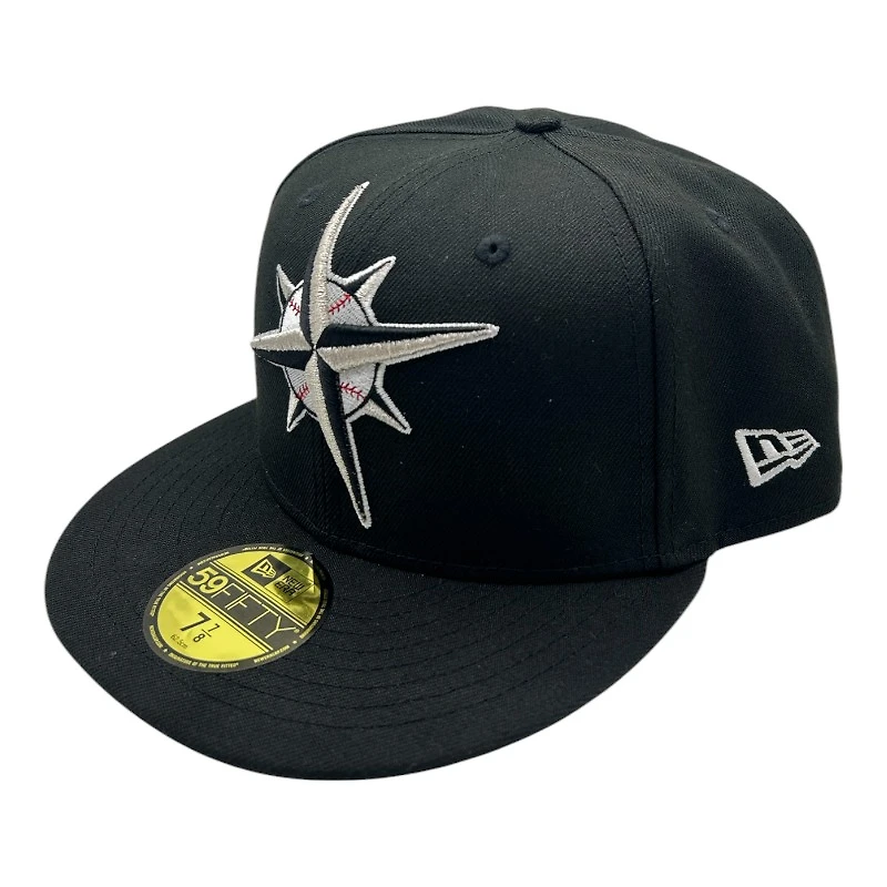 Seattle Mariners Black and White Compass Logo UV New Era 59FIFTY Fitted Hat
