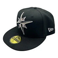 Seattle Mariners Black and White Compass Logo UV New Era 59FIFTY Fitted Hat