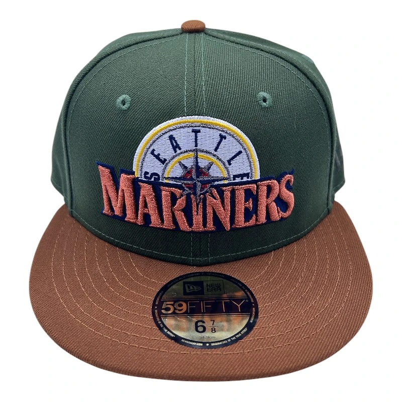 Seattle Mariners Dark Green and Toasted Peanut Gray UV New Era 59FIFTY Fitted Hat