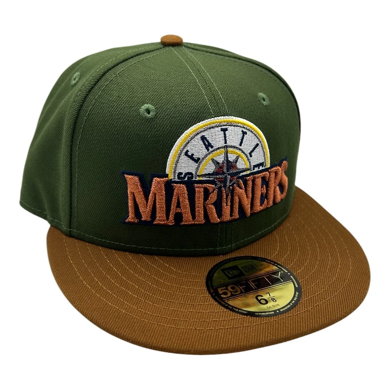 Seattle Mariners Dark Green and Toasted Peanut Gray UV New Era 59FIFTY Fitted Hat
