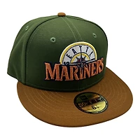 Seattle Mariners Dark Green and Toasted Peanut Gray UV New Era 59FIFTY Fitted Hat