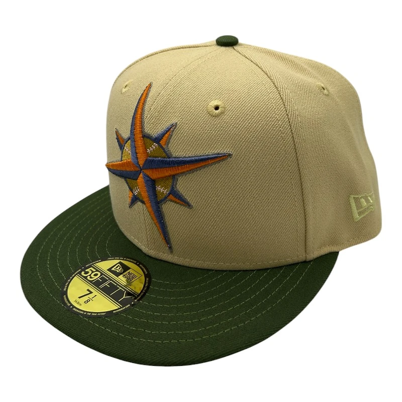 Seattle Mariners Tan and Green Compass Logo Pink UV New Era 59FIFTY Fitted Hat