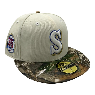 Seattle Mariners Chrome and Realtree 35th Anni Patch Gray UV New Era 59FIFTY Fitted Hat