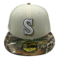 Seattle Mariners Chrome and Realtree 35th Anni Patch Gray UV New Era 59FIFTY Fitted Hat
