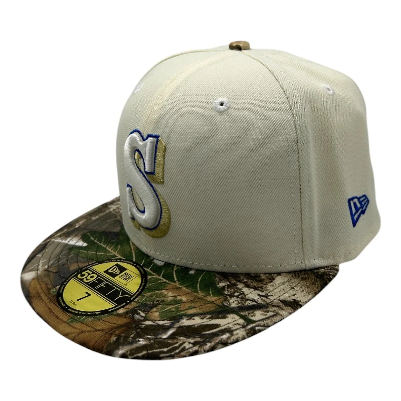 Seattle Mariners Chrome and Realtree 35th Anni Patch Gray UV New Era 59FIFTY Fitted Hat