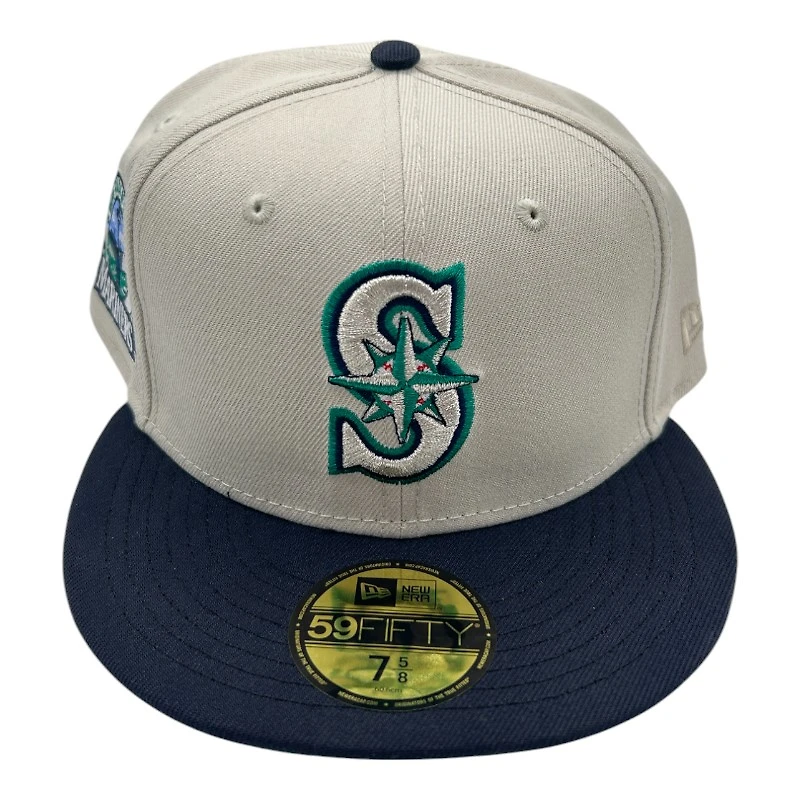 Seattle Mariners Chrome and Navy 30th Anni Patch Green UV New Era 59FIFTY Fitted Hat