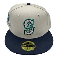 Seattle Mariners Chrome and Navy 30th Anni Patch Green UV New Era 59FIFTY Fitted Hat