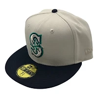 Seattle Mariners Chrome and Navy 30th Anni Patch Green UV New Era 59FIFTY Fitted Hat
