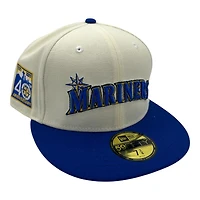 Seattle Mariners Chrome and Royal Blue 40th Anni Patch Gray UV New Era 59FIFTY Fitted Hat