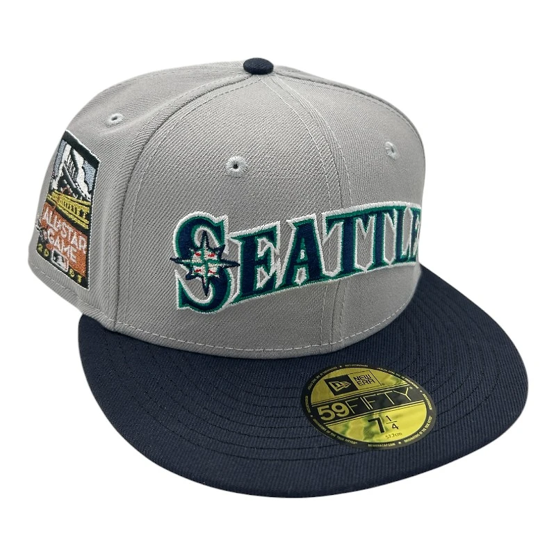 Seattle Mariners Gray and Navy 2007 ASG Patch UV New Era 59FIFTY Fitted Hat