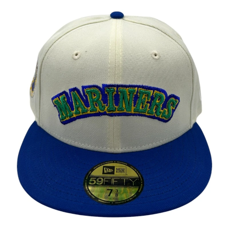 Seattle Mariners Chrome and Royal Blue Ken Griffey Jr. Number Retirement Patch Green UV New Era 59FIFTY Fitted Hat