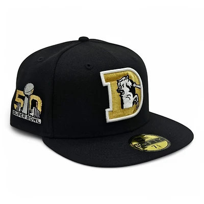 Denver Broncos Black Leon the Lab SB50 Grey UV New Era 59FIFTY Fitted Hat