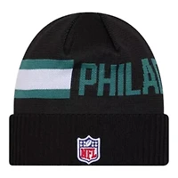 Philadelphia Eagles Black 2024 NFL Sideline Tech New Era Knit Beanie