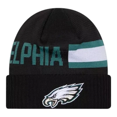 Philadelphia Eagles Black 2024 NFL Sideline Tech New Era Knit Beanie