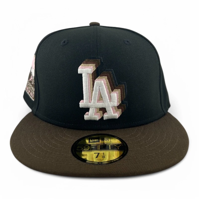 Los Angeles Dodgers Black and Brown Ice Cream 60th Anni Patch Pink UV New Era 59FIFTY Fitted Hat