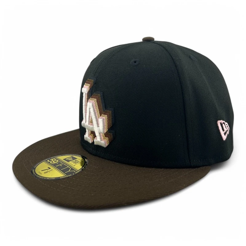 Los Angeles Dodgers Black and Brown Ice Cream 60th Anni Patch Pink UV New Era 59FIFTY Fitted Hat