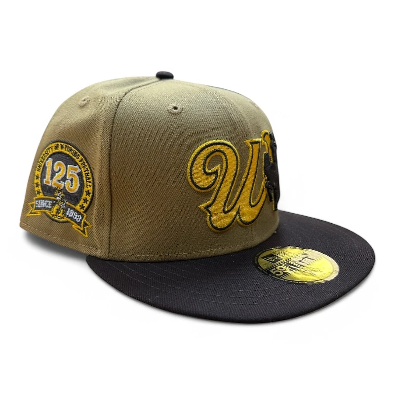 Wyoming Cowboys Tan and Brown 125th Anni Patch NCAA New Era 59FIFTY Fitted Hat